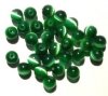 30 6mm Round Green Fiber Optic Cats Eye Beads